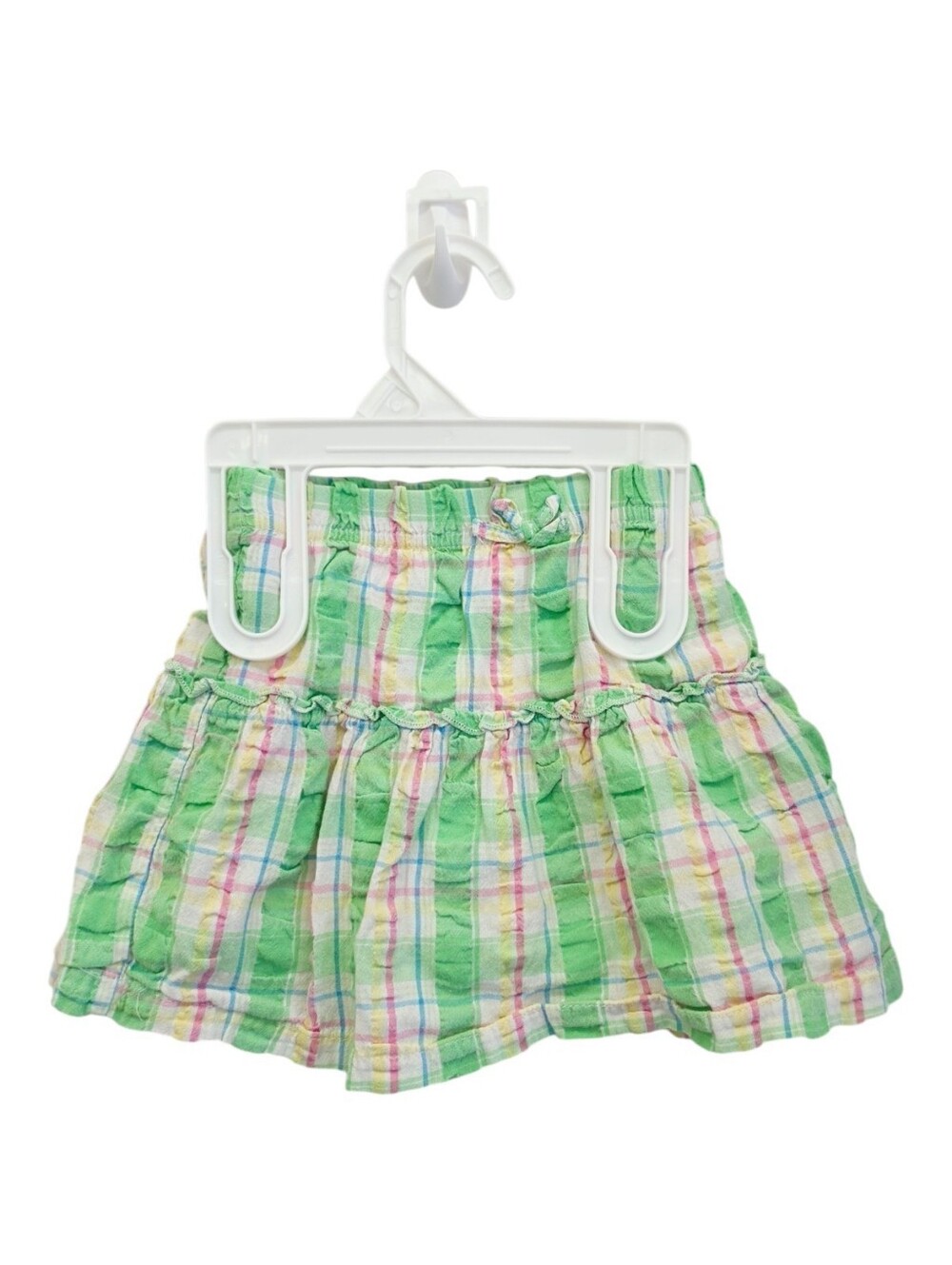 Okie Dokie Girls Green Pastel Plaid Skort Skirt 4T Y2K Preppy